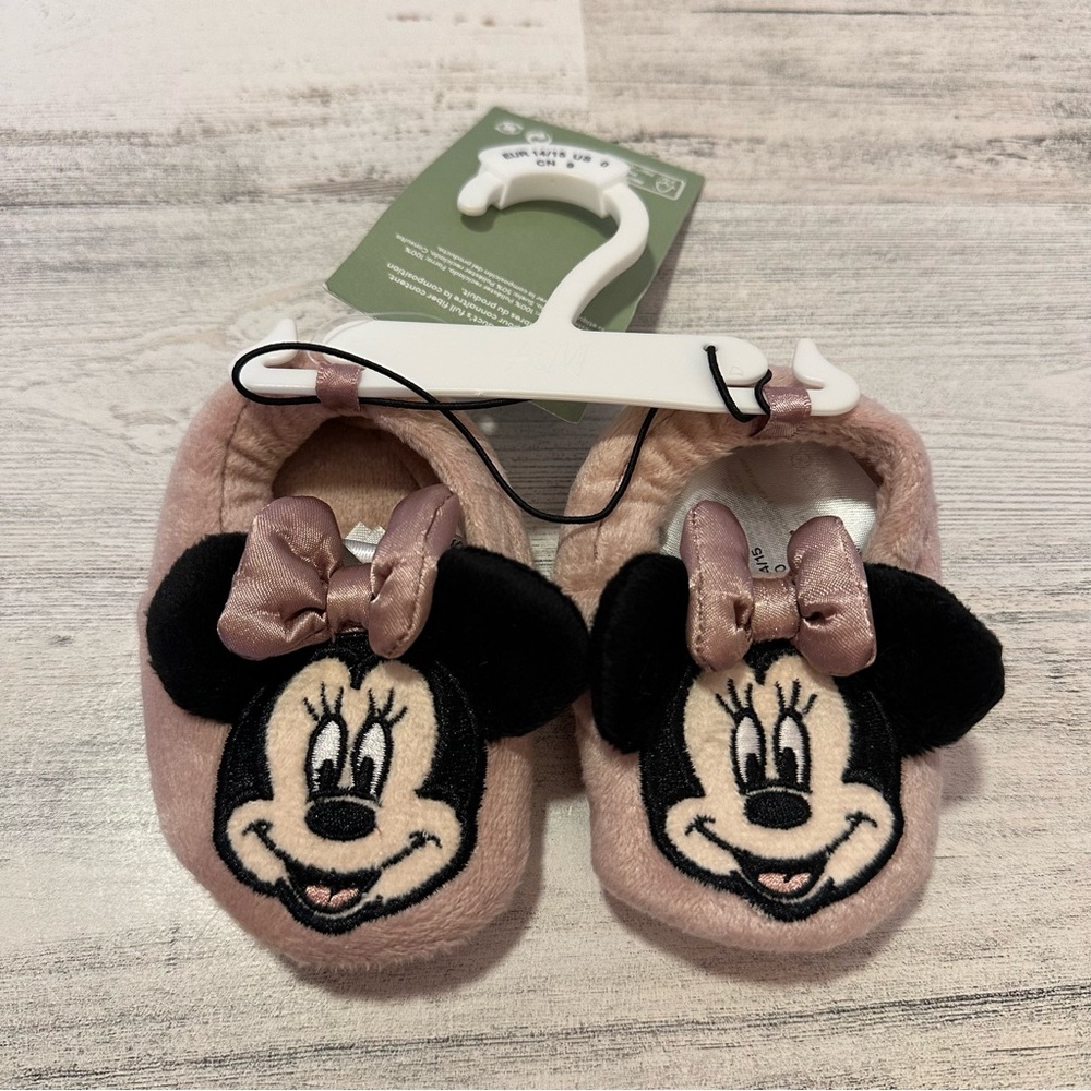 H&M Disney Baby Minnie Mouse Slippers Size 0 NEW